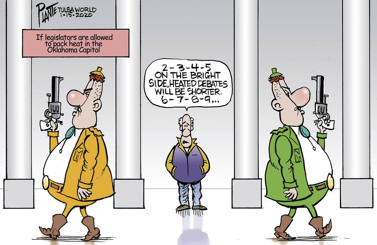 Bruce Plante Cartoon: OK Legislators packin' heat?